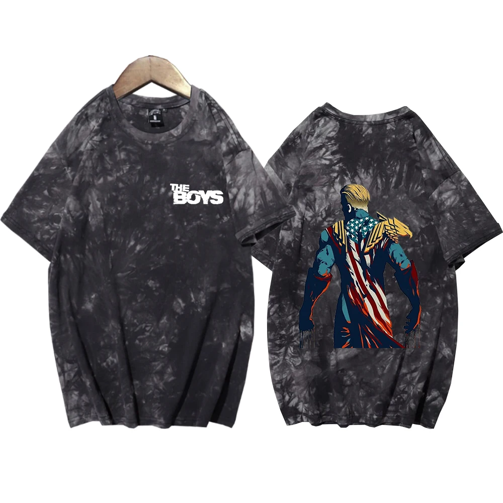 

The Boys Back of Homelander Oversize Shirt Tie Dye Shirt Unisex Round Neck Short Fans Gift