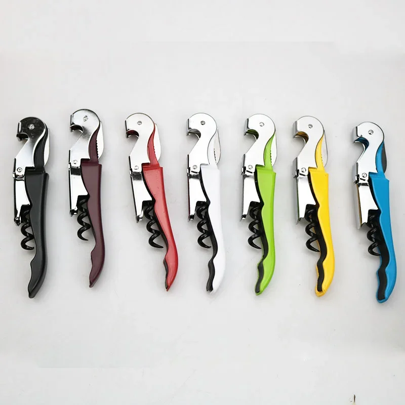 4 Colors Multi-Functional 2 in 1 Bottle Openers Stainless Steel Wine Cork Screw Corkscrew Beer Cap Remover Bar Accessories