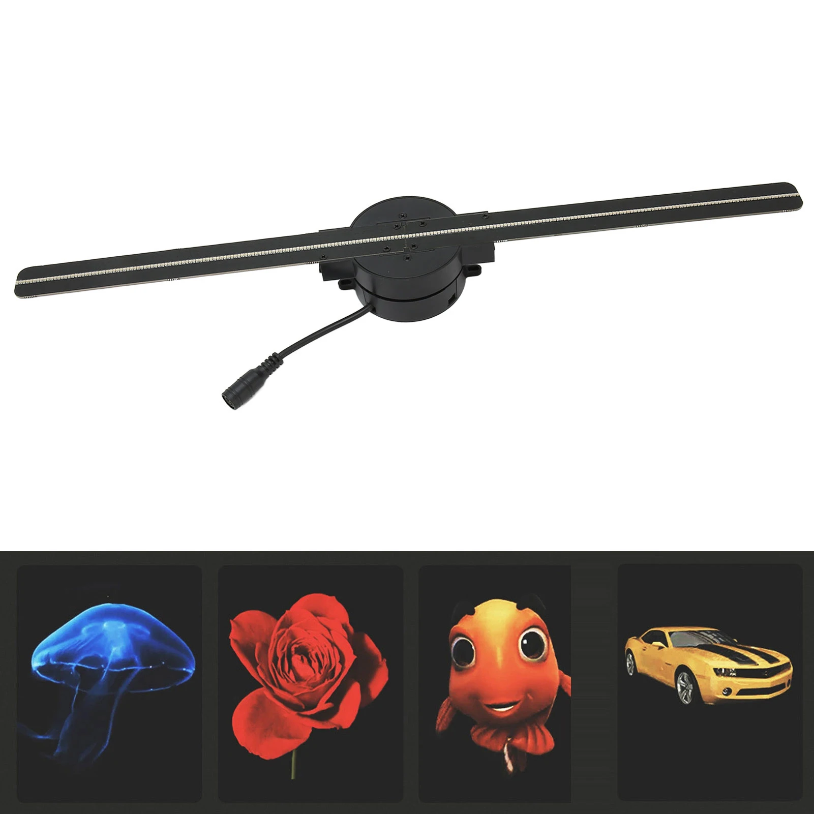 

3D Hologram Fan Wifi Wireless Transmission 16.5in 2000x224 WiFi 3D Projector with 224 LED Light Beads for Business Advertising