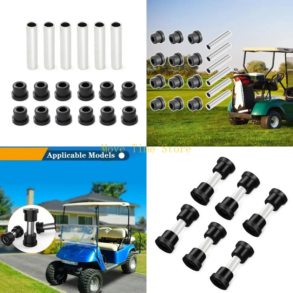 

92ME Golf Cart Spring Bushing Replacement Set Includes 6 Sleeves 12 Bushings