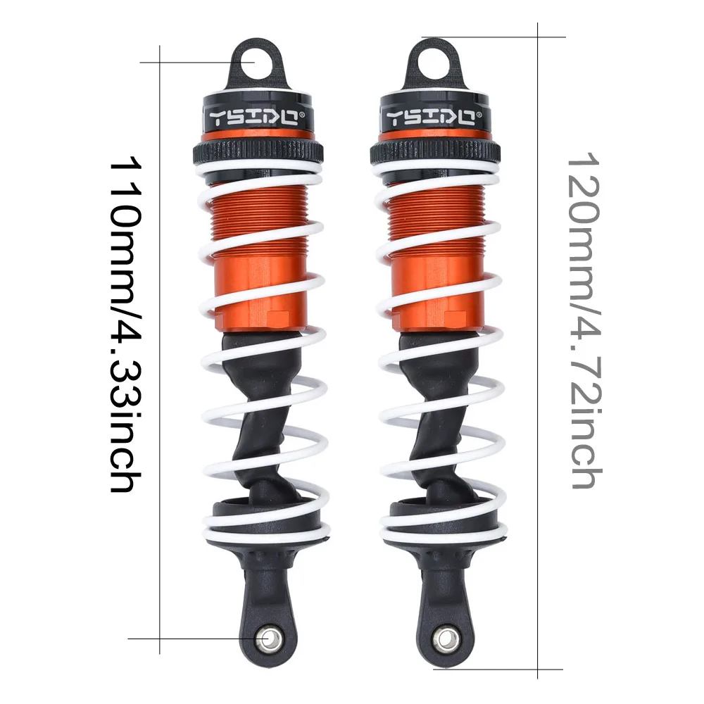YSIDO 120mm Voor 140mm Achter Schokdemper Demper Schorsing voor 1/8 1/7 JLB HSP EM Racing DHK HPI Redcat LRP ZD Racing Hongnor