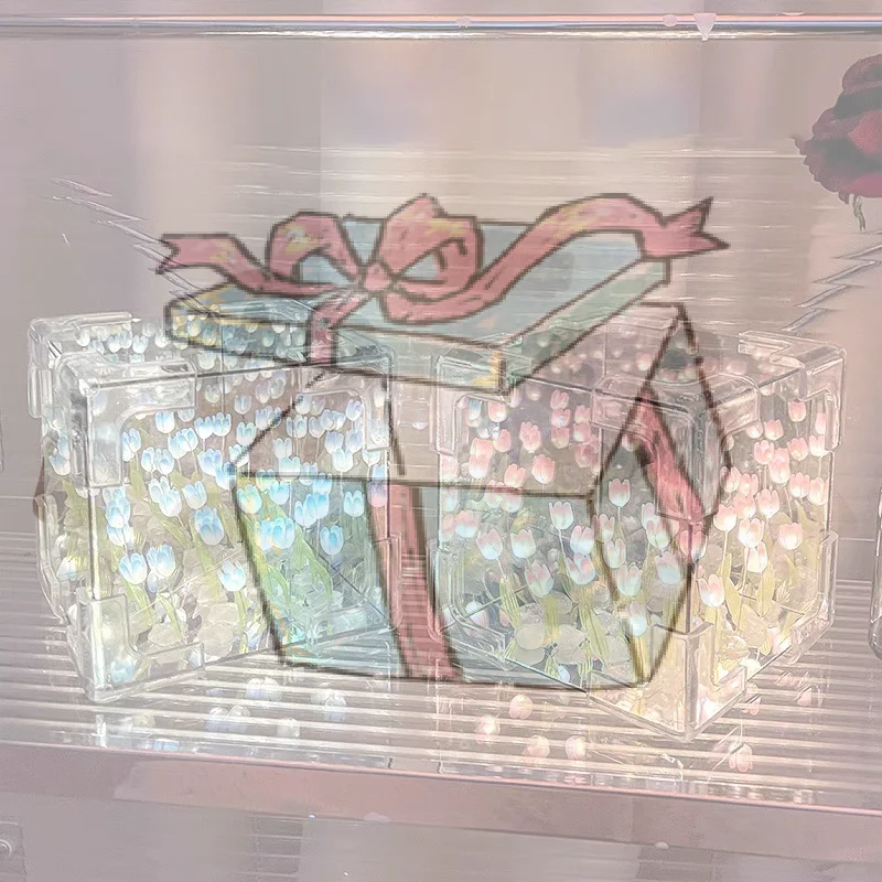 

【CCA】3D-ночник с зеркальным эффектом и дизайном «Море тюльпанов», ночник-украшение ручной работы, небольшой подарок, 3D-ночник с тюльпанами для самостоятельной сборки