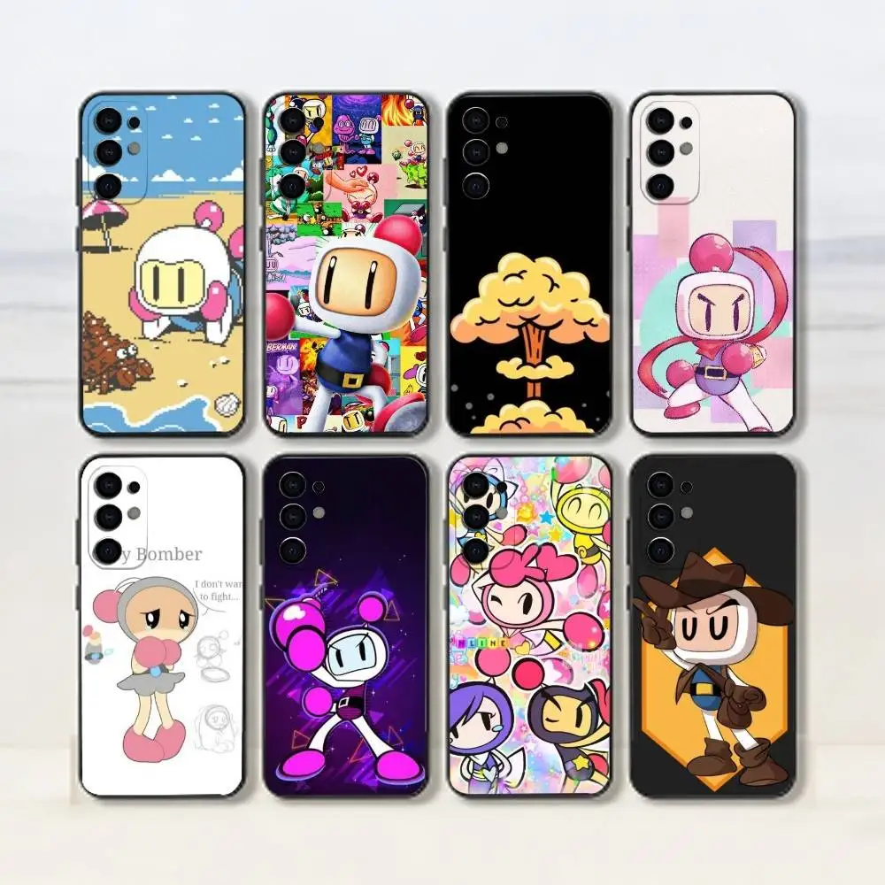 PC-Game-B-Bomberman-S-Shirobon  Phone Case For Samsung S26,S25,S24,S23,S22,S21,S30,Ultra,Plus,Fe,Lite,Note,10,Black Cover