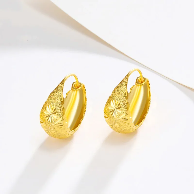 24K Gold Plating Earrings Printing Sky Stars Ear Studs For Women Girl Gilding Nobility Earrings Charm Artwork Jewelry 2024