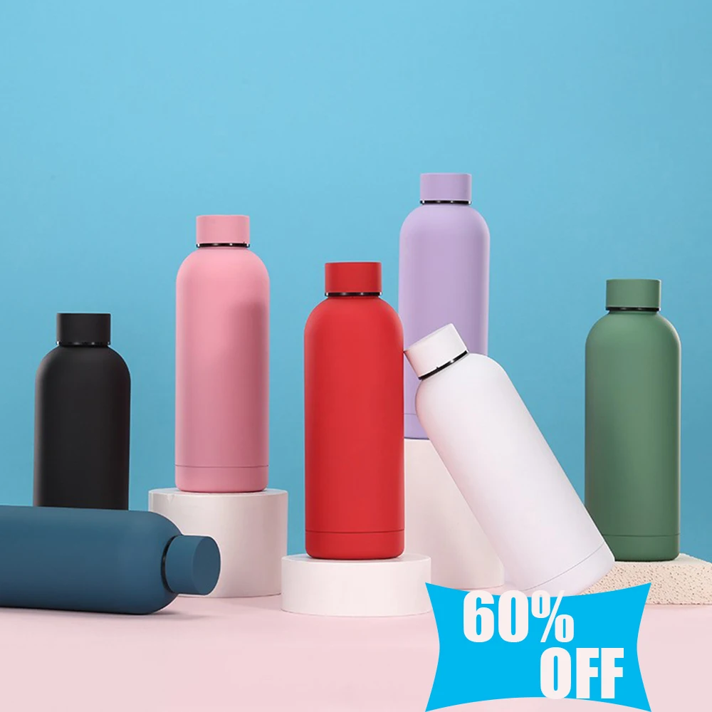 

500ml Customizable Insulated Thermo Bottle Leakproof Drinkware Gym Couple Bridesmaid Groomsmen Presents Portable Travel Termos