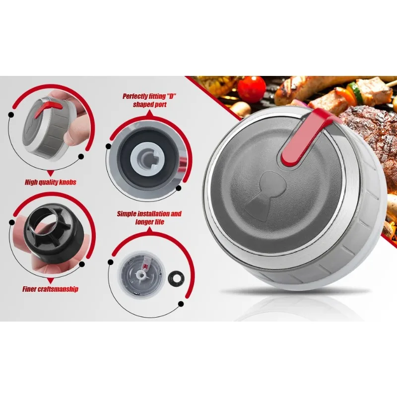 Weber Genesis II E/SE Series 66047/66048 Set of 3 Control Knobs Main Burner Knob for BBQ Grill Replacement Parts