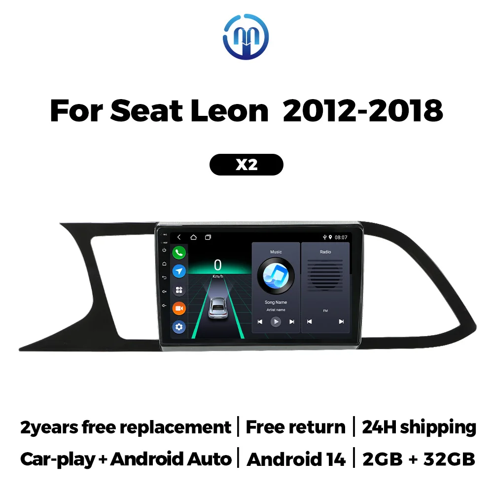 

NaviFly Android 14 All-in-one для Seat Leon MK3 5F 2012-2018, беспроводной Carplay AUTO, автомобильное радио, мультимедийный плеер, 2G+32G, 1024*600