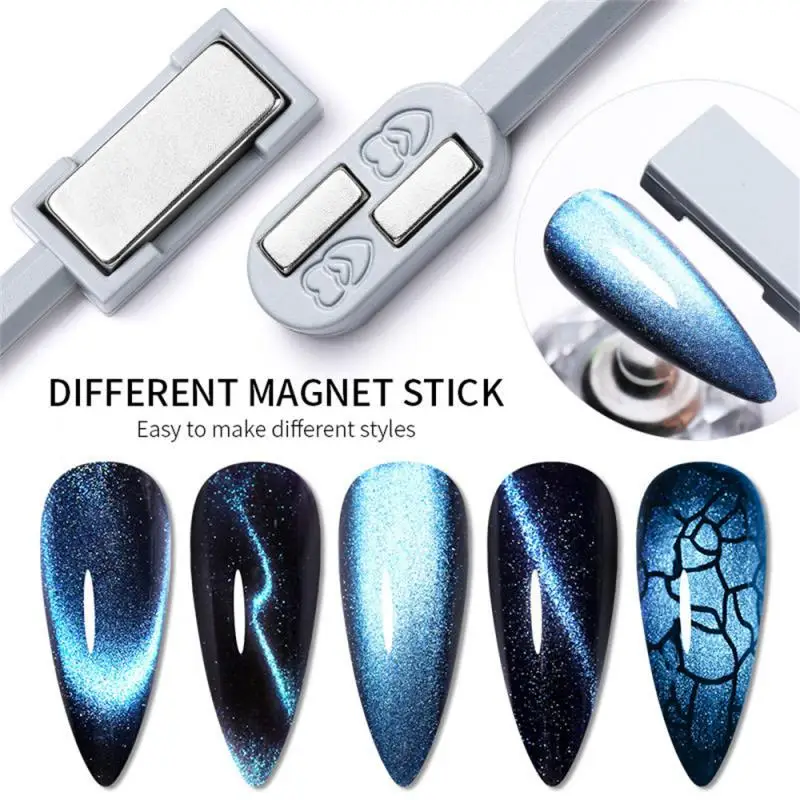 Bastone magnetico Cat Eye a doppia estremità Effetto magnetico 3D Modello di striscia di fiori Strumenti magnetici per nail art per lucidare strumenti per nail art in gel