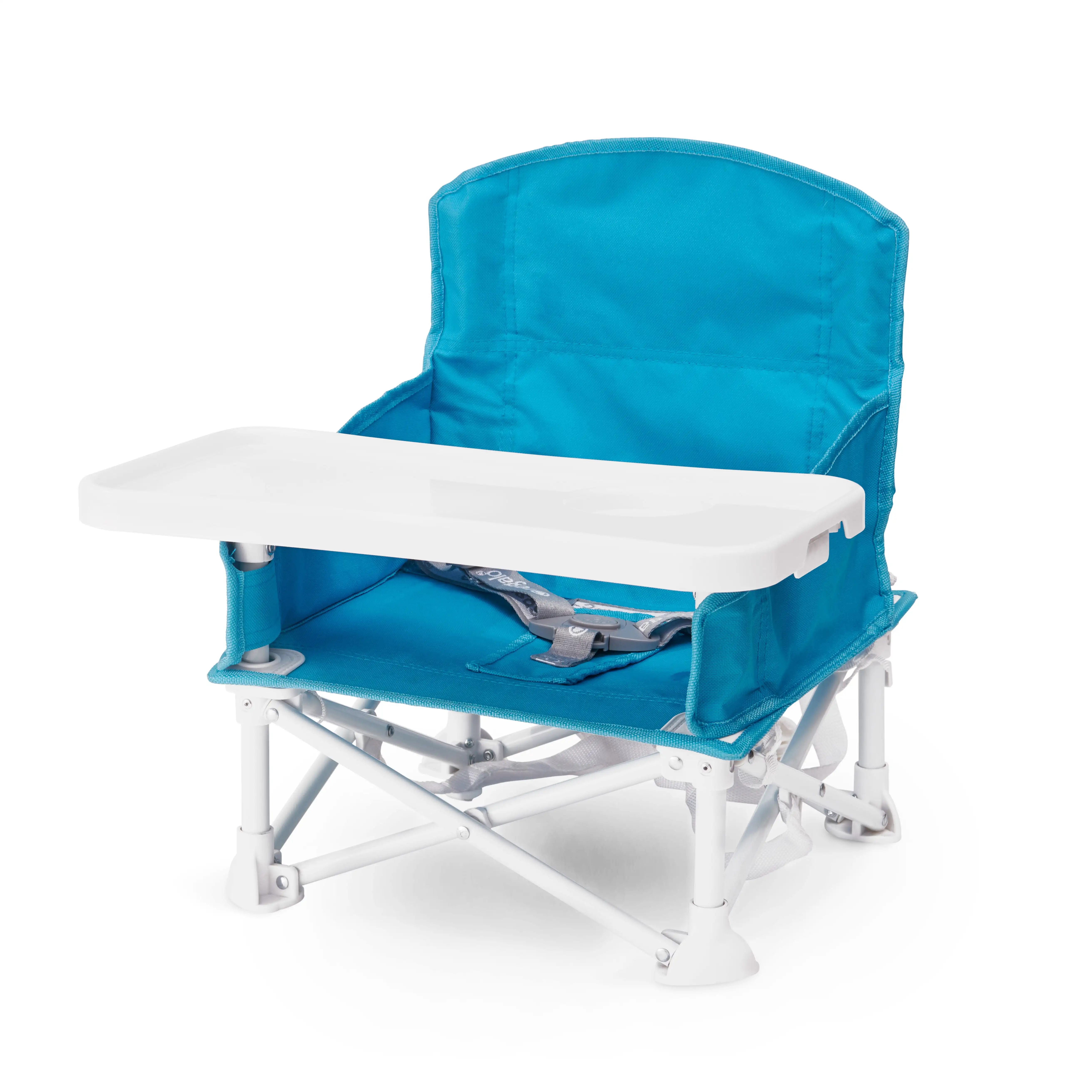 

Regalo Portable My Chair Booster Seat, Multi-Functional, Two Anchor Straps, Attachable Tray, Up to 37 lb, Aqua Blue,