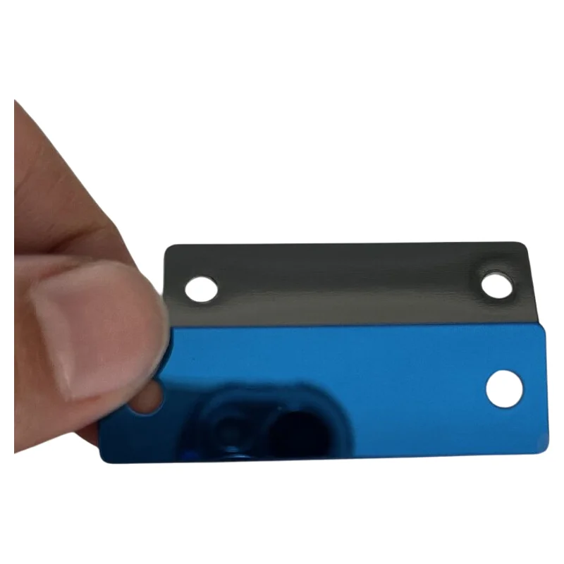 10pcs Laser engraved blank stainless steel small name plate 50x15mm mirror blue black card
