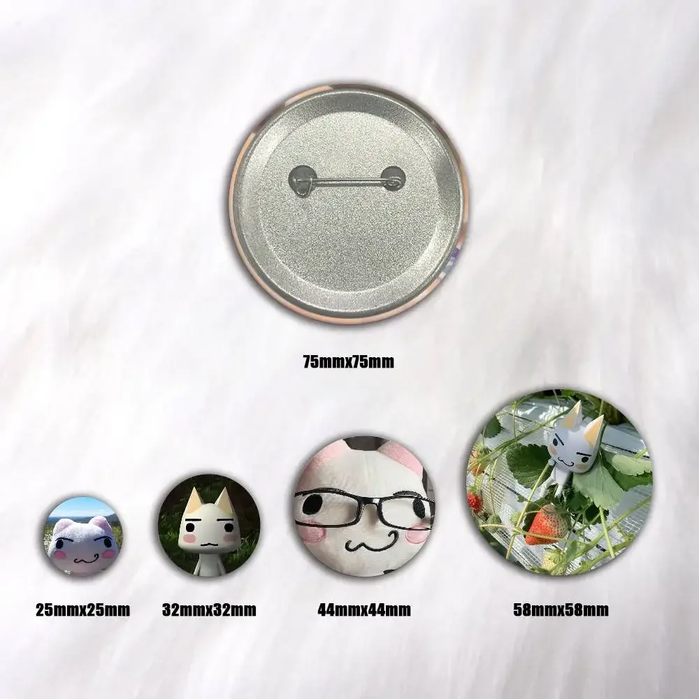 A-Kawaii T-Toro Inoue-E Cat Anime Round Badges, Brooches, Clothing Accessories, Birthday Gifts, Anime Conventions