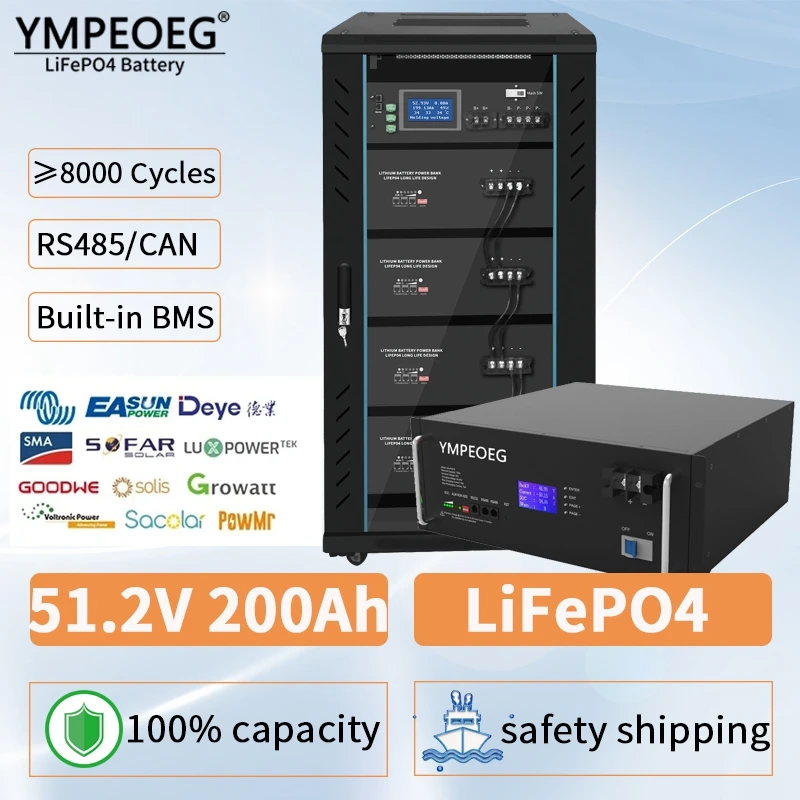 48V50Ah/100Ah/200Ah Brand New Grade A LiFePO4 Battery Pack 100% Full Capacity Built-in BMS 10 Years Warranty Energy Storage