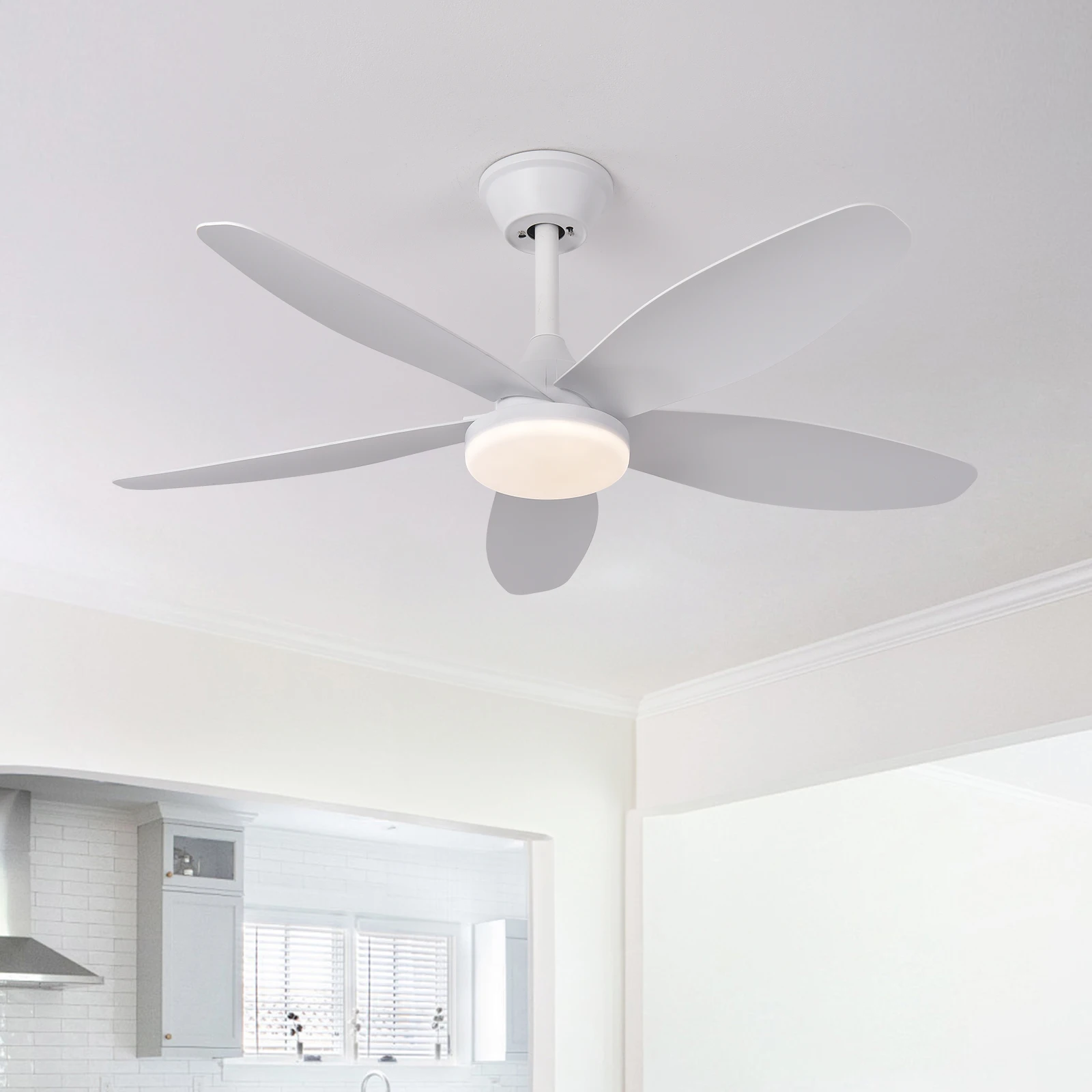 Ceiling Fans With Lights Led 3 Color 6 Speeds DC Motor Fans Remote Control Low Floor Decorative Fans With Lighting
