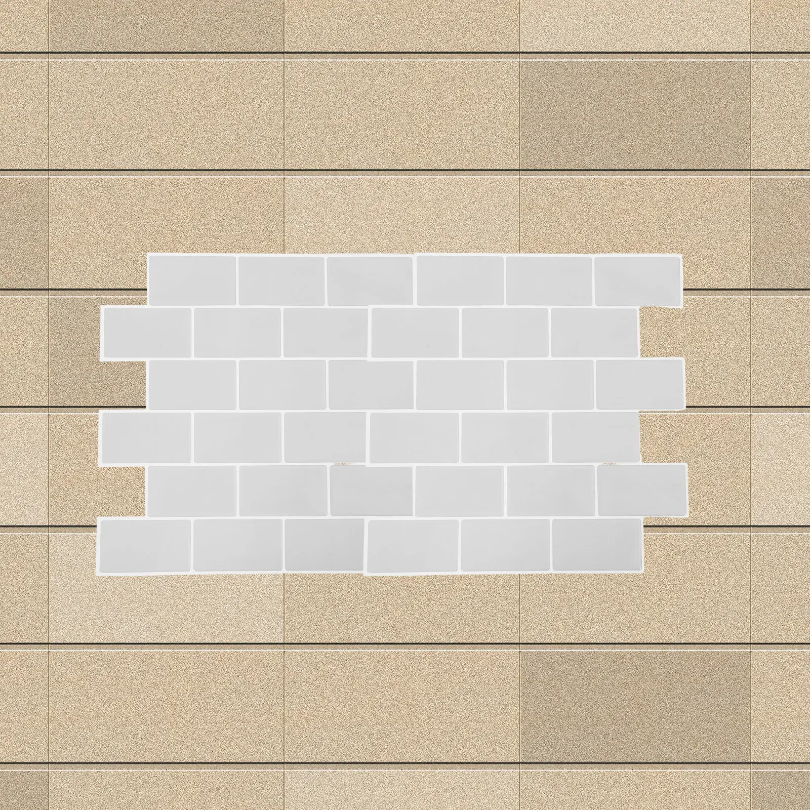 3D Ceramic Tile Effect Wall Stickers 10 Sheets Waterproof Oil Resistant Self Adhesive Kitchen Bathroom