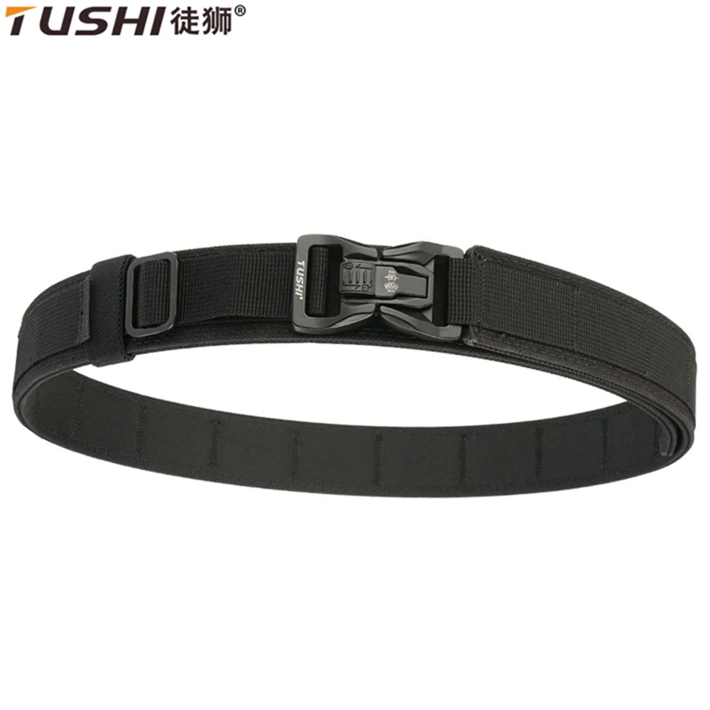 

TUSHI Metal Tactical Belt For Men 1100D Nylon Hard Gun Belt Military Belt Jeans Belt EDC Outdoor Sports Girdle IPSC Accessories