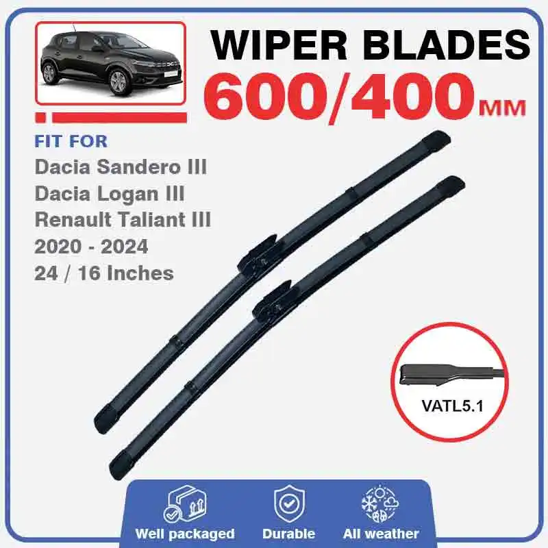 Front Windscreen Wiper Blades For Dacia Sandero 3 III MK3 2020 2021 2022 2023 2024 Streetway Renault Logan Taliant Accessories