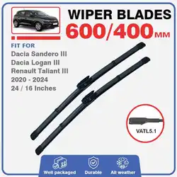 Front Windscreen Wiper Blades For Dacia Sandero 3 III MK3 2020 2021 2022 2023 2024 Streetway Renault Logan Taliant Accessories