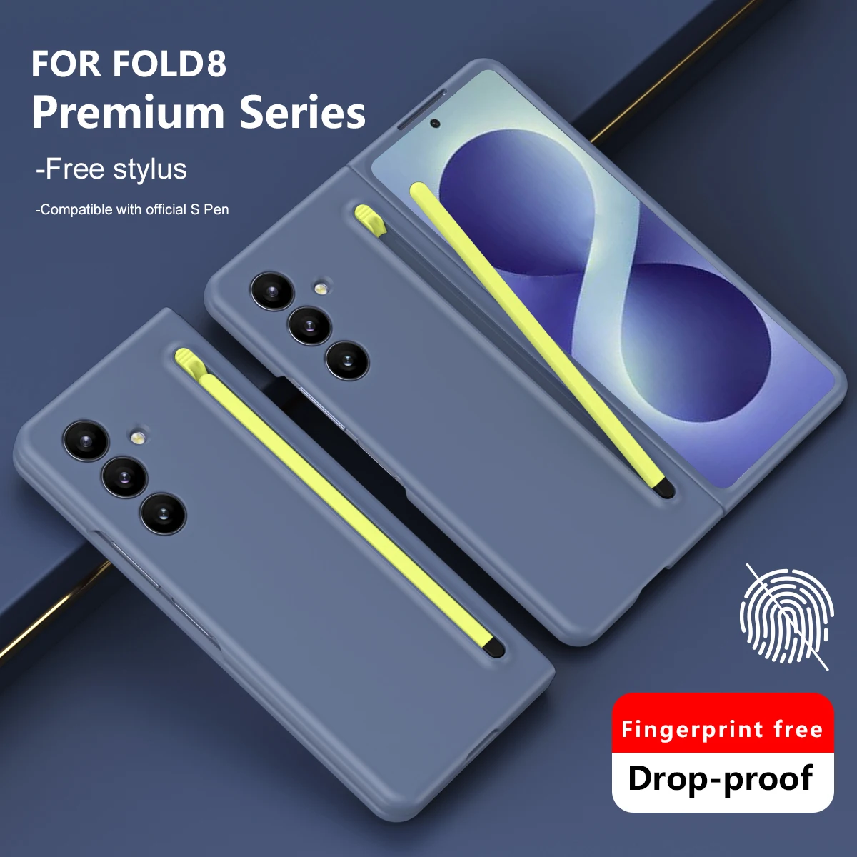 For Samsung Galaxy Z Fold 8 Ultra7 6 5 4 3 Thin Matte S Pen Slot Phone Case Screen Glass Film Shockproof Cover