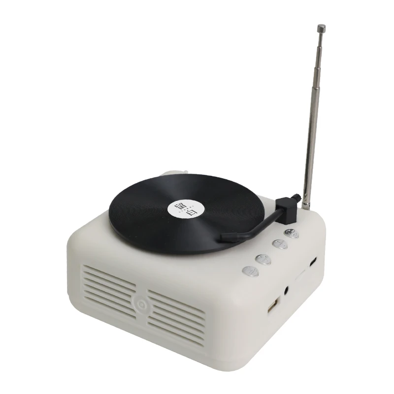

retro Bluetooth speaker, mini vinyl record player, birthday gift ornament for girlfriend, portable small stereo.