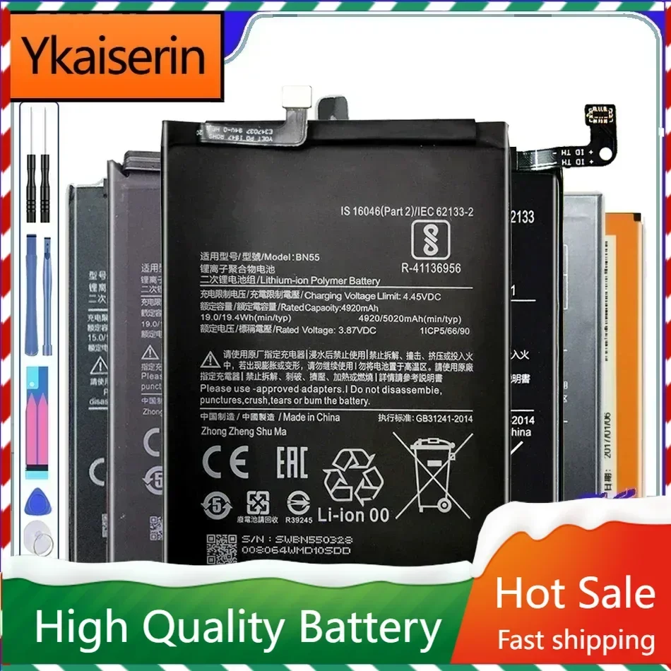 

BM3F, BM3E, BN31, BN36, BM22, BM35, BM36, BM39, Battery For Xiaomi Mi 8, Pro6 ,5, 4, 4C, 5S, 5X, 6X, Mi8, Mi4C, Mi5S Mi5, Mi6