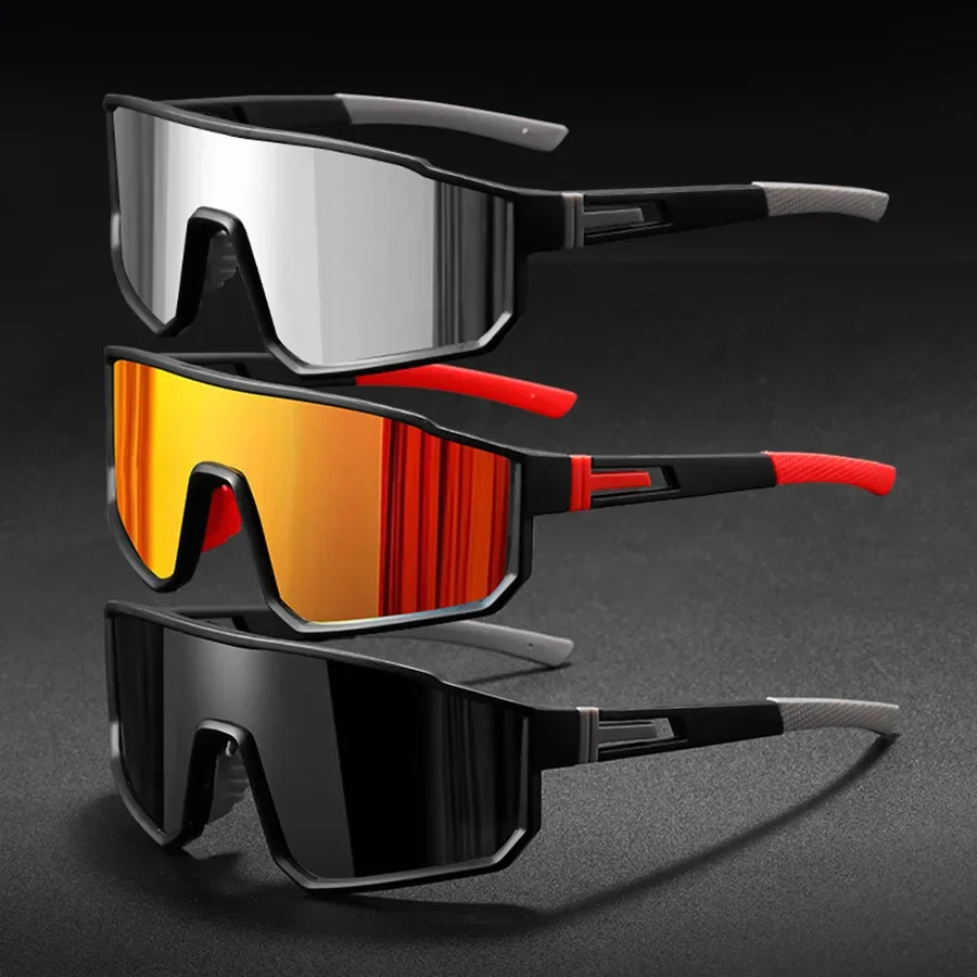 AliExpress NONE Men's Oversized Cycling Glasses for Men Bicycle Windproof Colorful Coating Sunglasses Outdoor Sports Motorcyc
