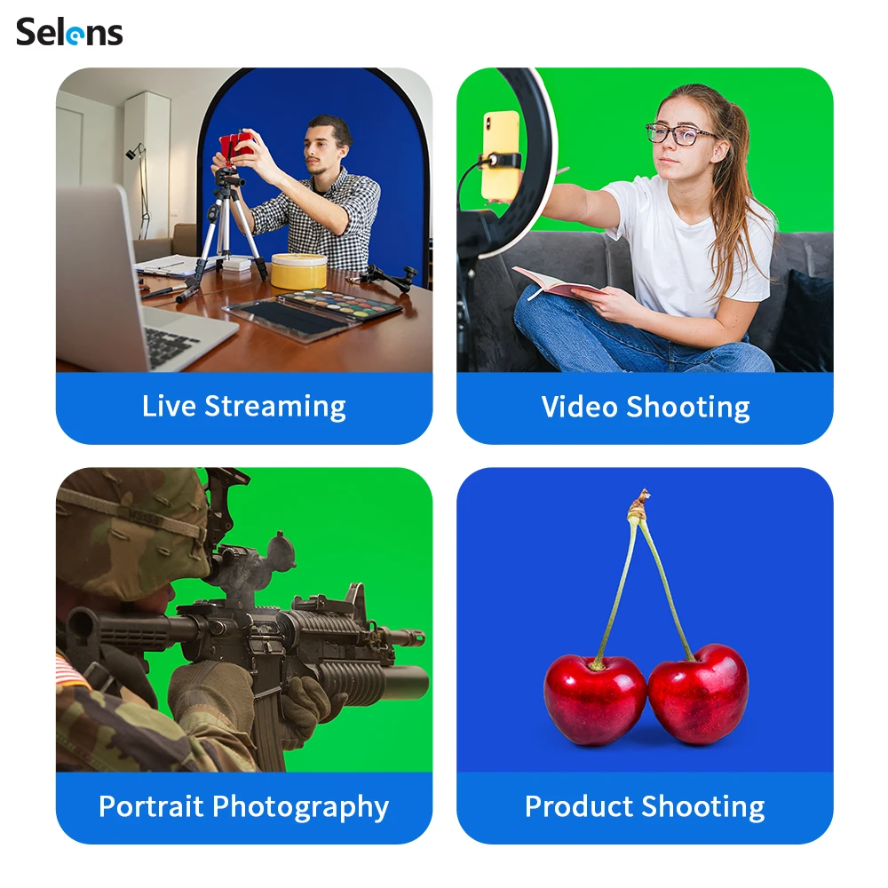 Selens 1X1.5M عاكس قابل للطي منبثق 2 في 1 خلفية تصوير مزدوجة الجوانب قابلة للعكس خلفية شاشة استوديو بيضاوية