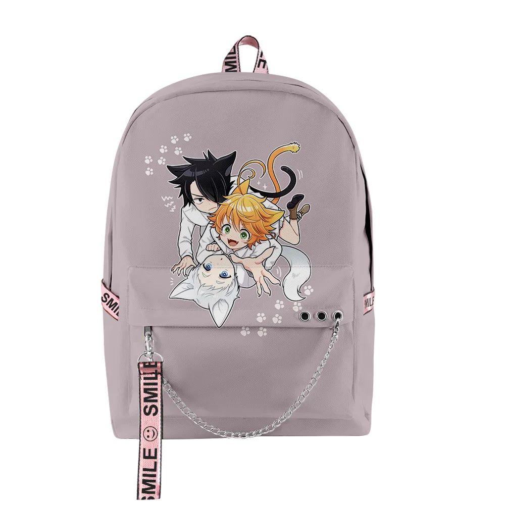 

Trendy Youthful School Bags Unisex The Promised Neverland Travel Bags 3D Print Oxford Waterproof Notebook Shoulder Backpacks