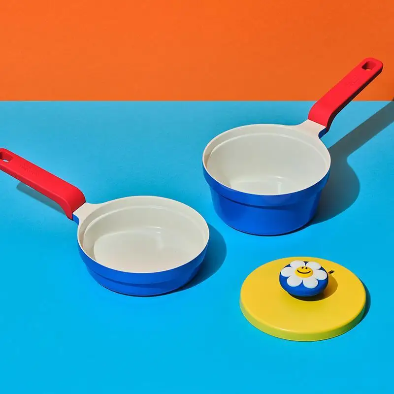 High-value two-color pot set Household decoction small milk pot