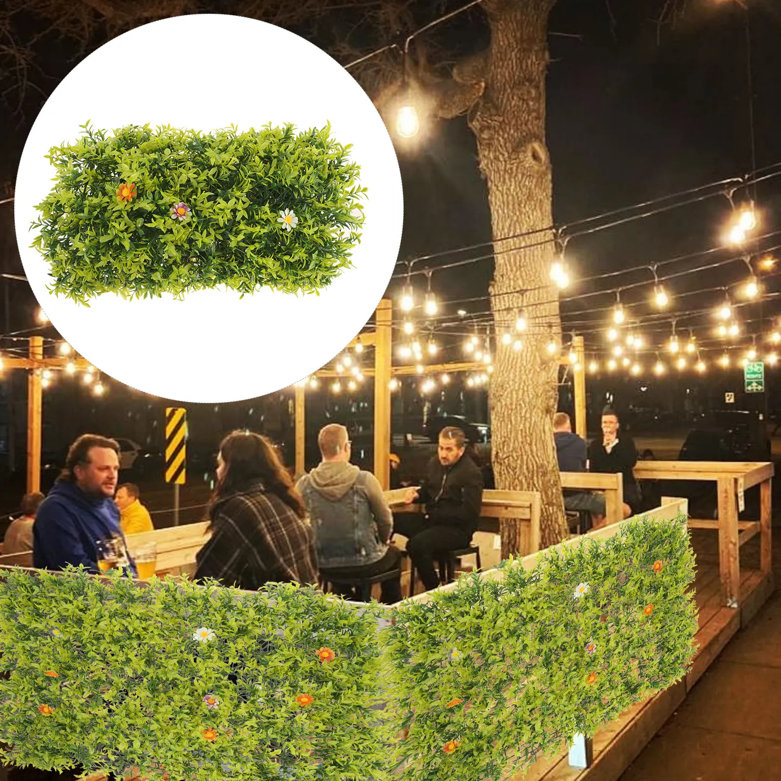 

Simulated Plant Wall Decor Greenery Backdrop Artificial Privacy Fence Fake Screen For Balcony Patio Outdoor Faux Grass