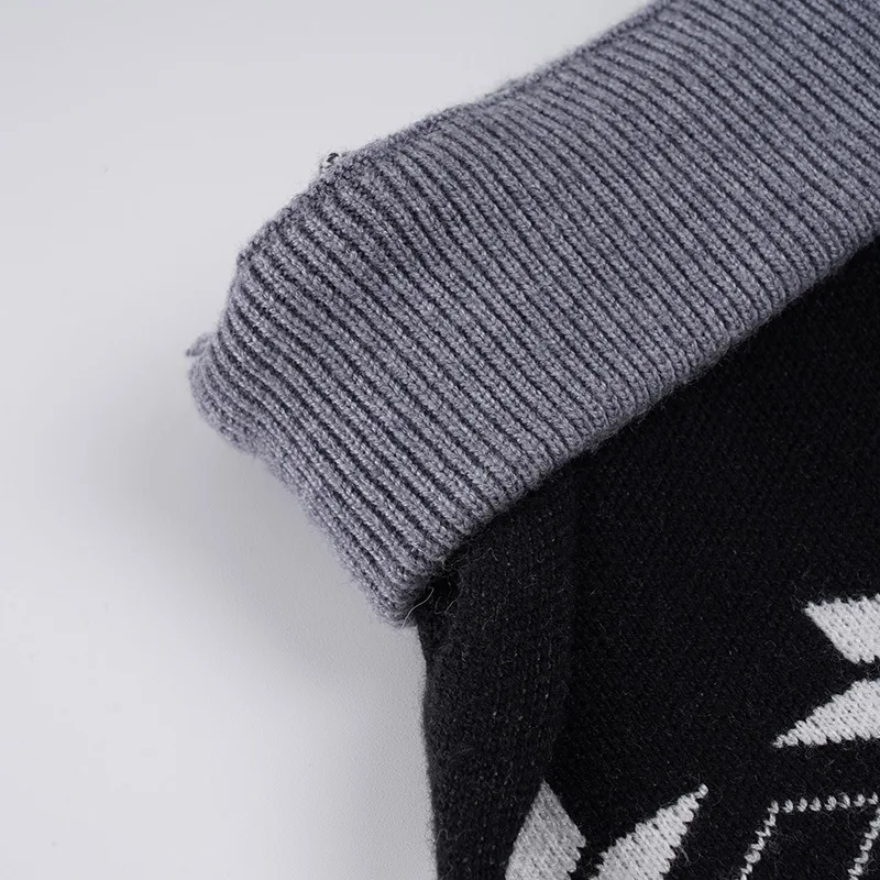 겨울 레트로 여성 대비 색상 눈송이 모양 울 니트 반바지 로우라이즈 섹시한 탄력성 캐주얼 반바지