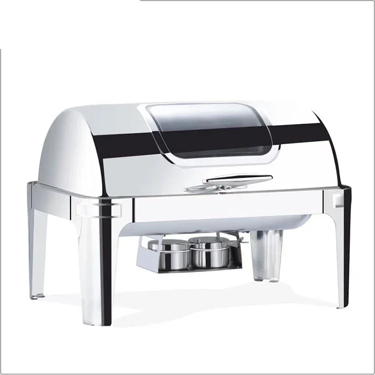 

#Restaurant Supplies Chafing Dish Food Warmer 9.0L Silver and Gold Stainless Steel Catering Buffet Rectangular Chafing Dish