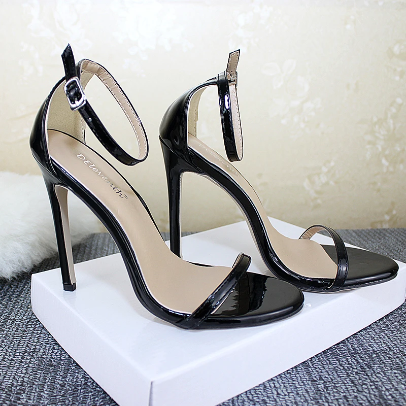 Sexy Women Pumps Gold Silver Women High Heels Peep Toe Sandals With Buckle Wedding Shoes Stiletto Female Plus Size 11cm