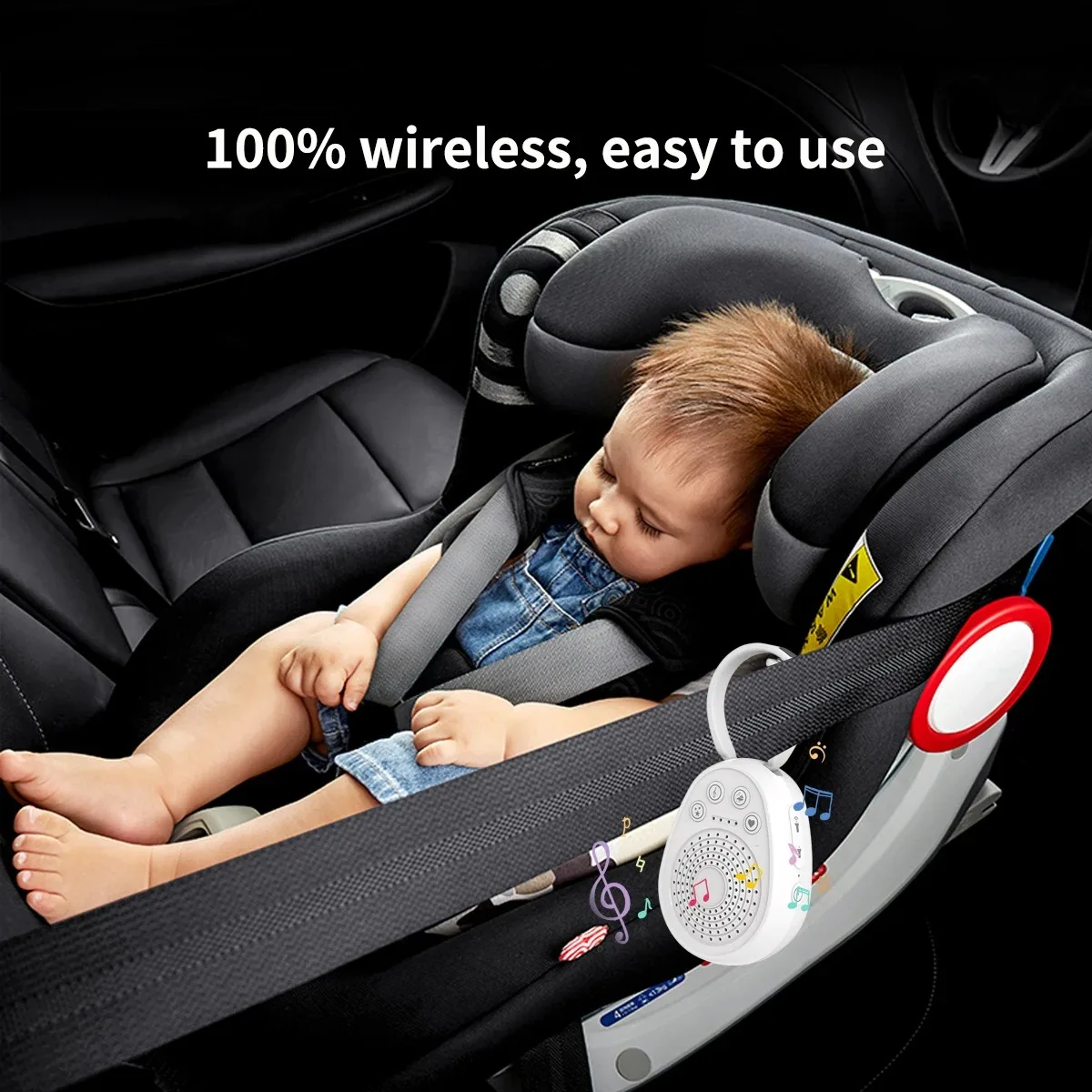 Machine portative à bruit blanc pour bébé, dispositif d'aide au sommeil, batterie Rechargeable avec 20 sons naturels apaisants, berceuses, minuterie, haut-parleur