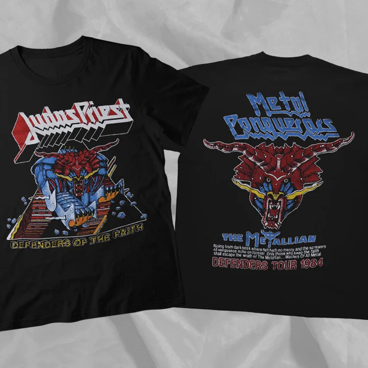 Vintage 1984 Judas Priest Defenders Of The Faith Tour Double Sided T-Shirt