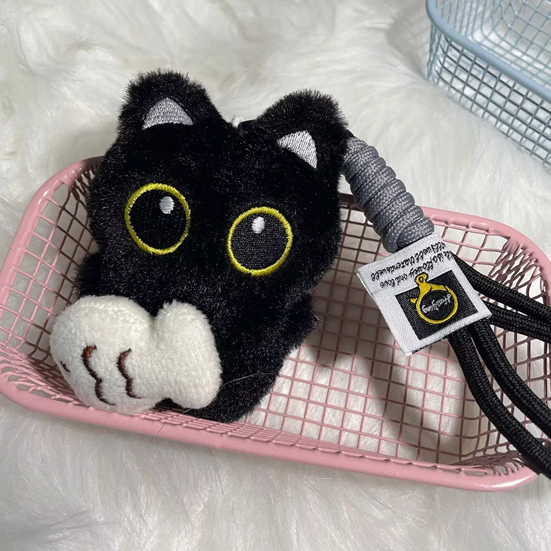 

。1pc new Plush Big Eyed Black Cat Doll Pendant Backpack Doll Pendants Couple Bag Keychain Phone Charms Bag Pendant Accessories