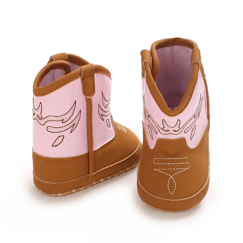 Modische neue 0-18M Baby-Stiefel aus PU-Leder mit Print, hohe Lederstiefel mit weicher Sohle für Kleinkinder zum Laufenlernen. – Detail 14