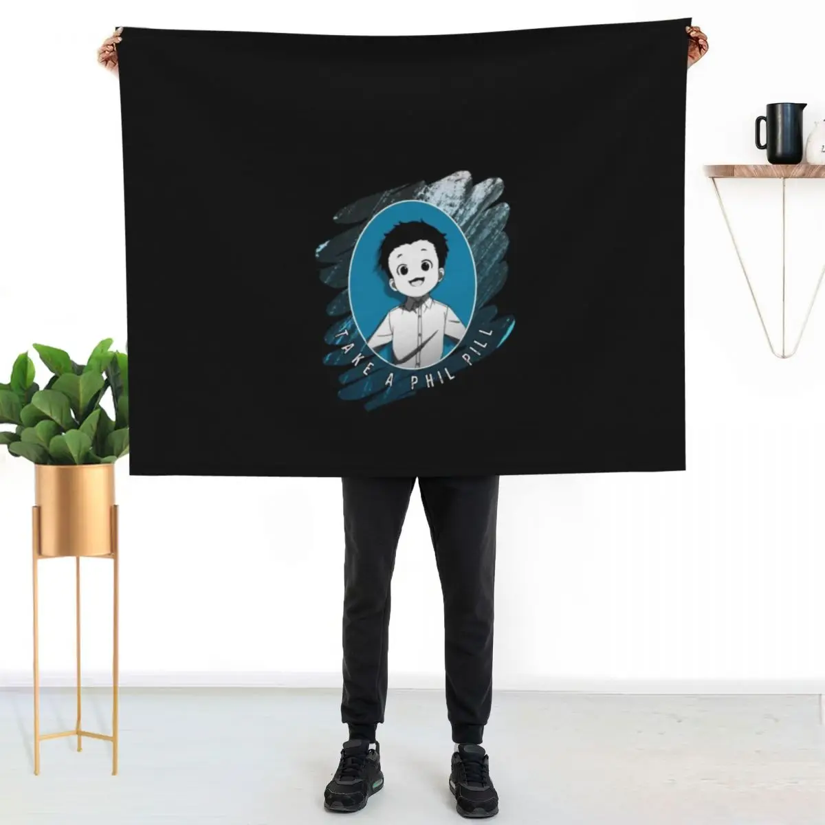 The Promised Neverland Phil Throw Blanket Beautifuls Sleeping Bag Luxury Throw Custom Flannel Fabric Stuffeds Blankets