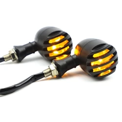 1 Pair Motorcycle  Turn Signals Indicators Blinker Lights Lamp Black For Harley Honda Cruiser Chopper Cafe Racer