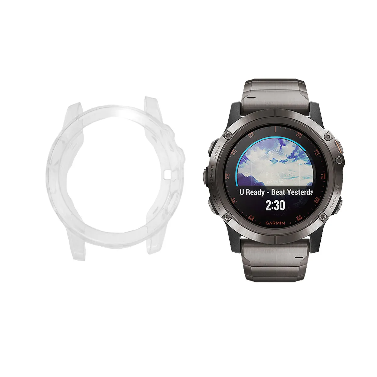 

Smart Watch Protective Cover Case Thick Tpu Frame Anti-Fall Scratch Proof Protective Shell Compatible for Garmin 5X