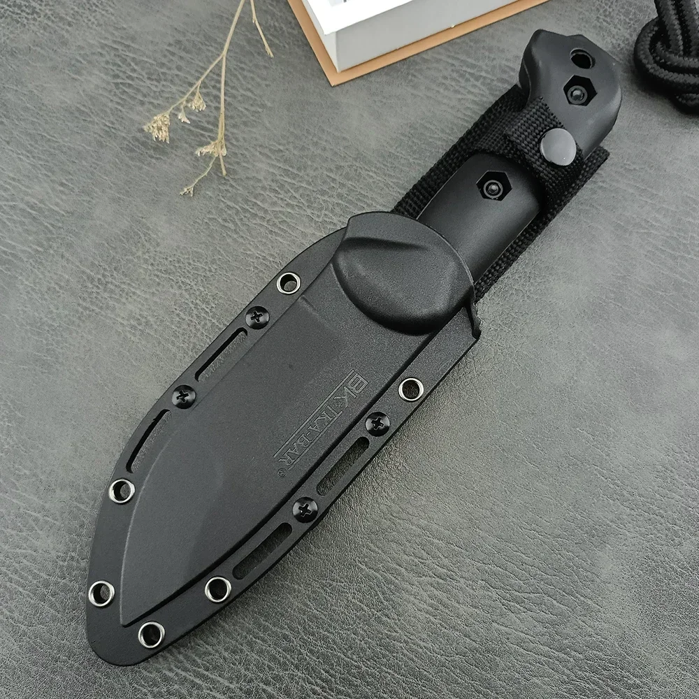 BK2 Outdoor Fixed Blade Knife High Hardness Tactical Hunting Straight Knife 8Cr13Mov Steel Blade Self Defense Camping Tools