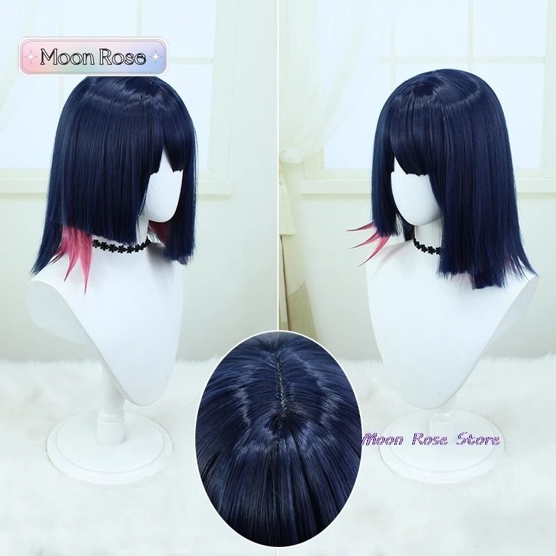 Spiel Zenless Zone Zero Ellen Joe Cosplay Perücke 30cm schwarz dunkelrot Mix kurze synthetische Haare Kopf bedeckung Frauen Männer Halloween