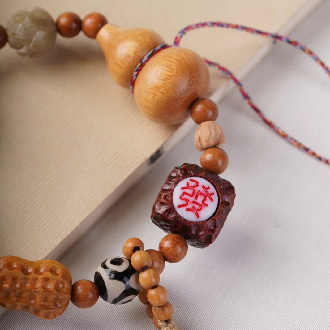 شيء جيد الفول السوداني الروتس الخشب فورتشن القرع الكنوز بوذا الخرز اليد سلسلة كوك بودي القط مخالب زن الفن اللعب مجوهرات خشبية #3