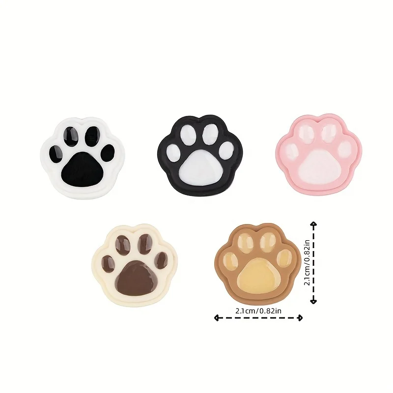 5pcs Set of Colorful Cat Paw Refrigerator Magnets - Durable, Waterproof & Perfect for Holding Notes - Ideal for Kitchen