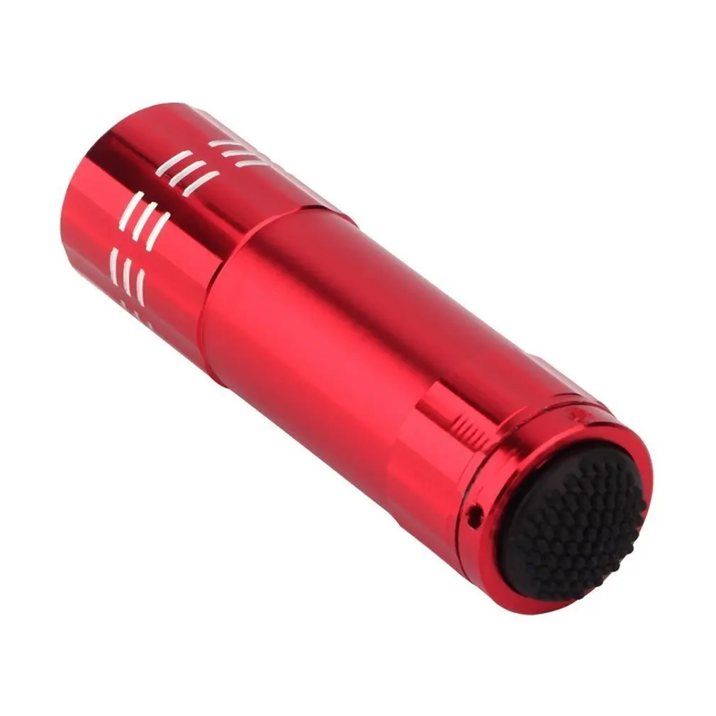 Senter Ultraviolet 9 LED Hitam Ungu Cahaya Obor Cahaya Lampu AAA Mini Protable Aluminium UV Tahun Baru Produk Unik DJ79101