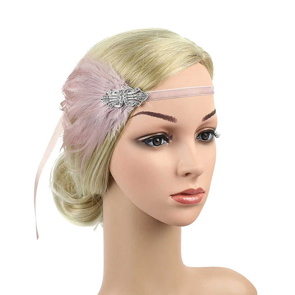 

Ostrich Headb Sequined Rhinestone Hairpiece Stretchable Women Headpiece Bridal Wedding Church Photoshoot Accessory Hair