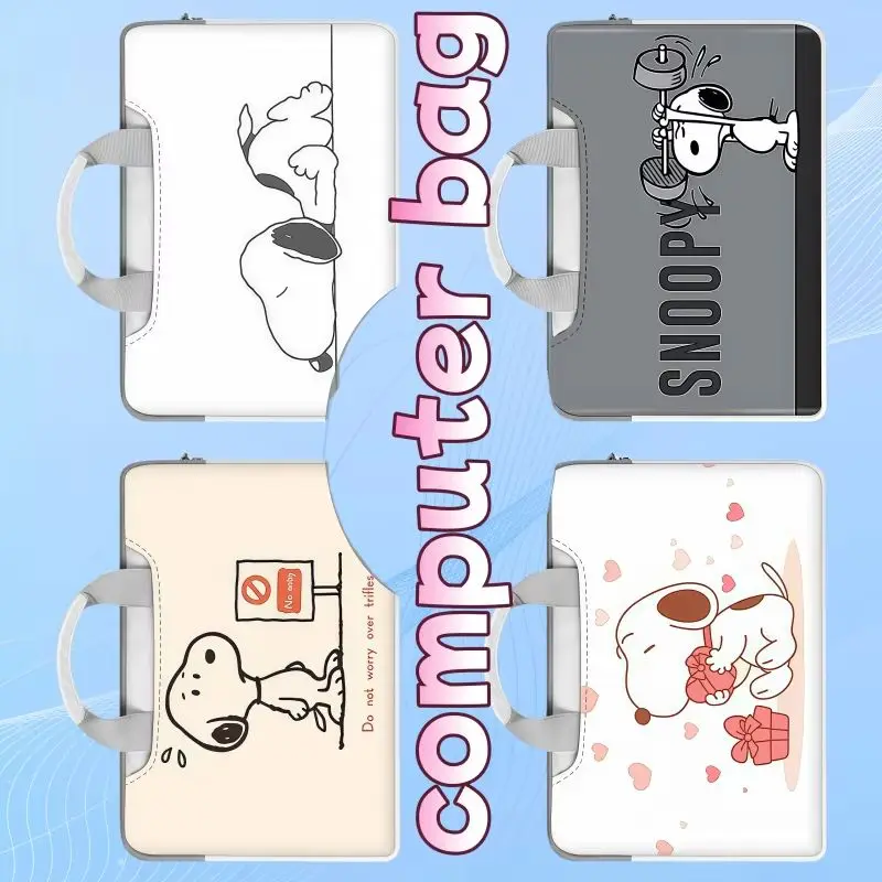 

Сумка для ноутбука Snoopy Stitch, милая портативная противоударная и водонепроницаемая стильная сумка для хранения из искусственной кожи с мультяшным принтом Диснея