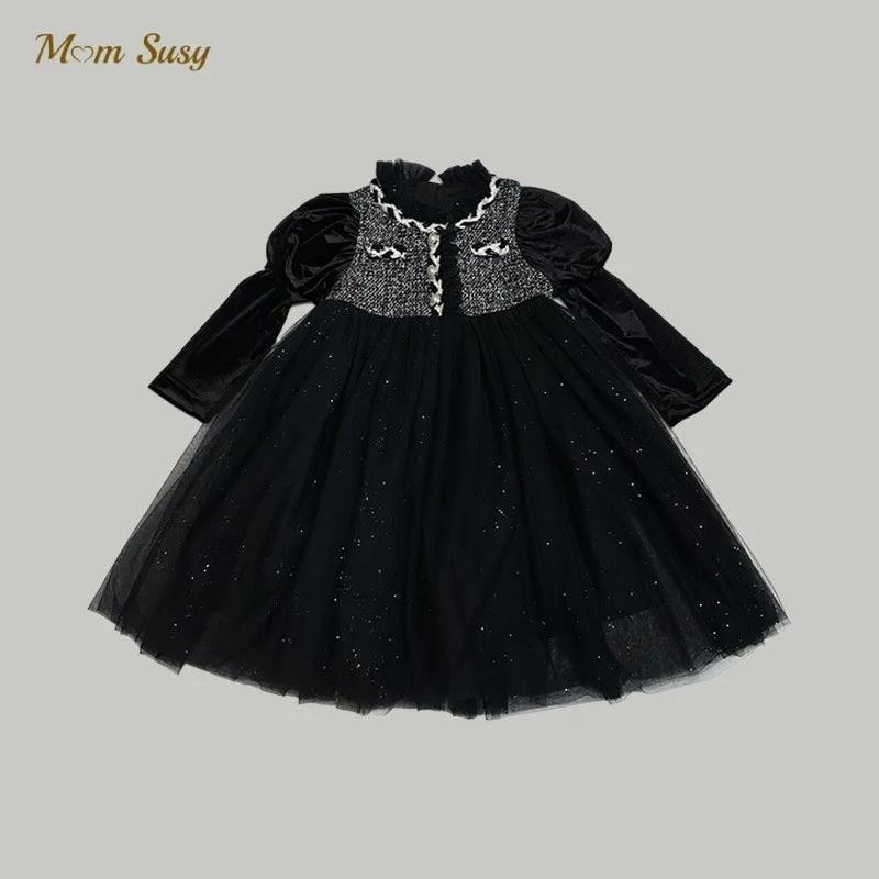 

Baby Girl Princess Elegant Tutu Dress Velvet Long Sleeve Spring Autumn Winter Toddler Vestido Party Birthday Baby Clothes 1-10Y