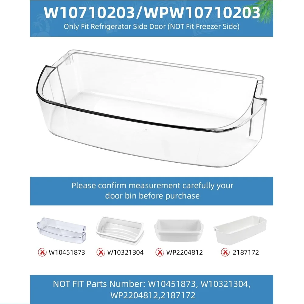 W10710203 Refrigerator Door Bin Fit for whirl-pool ken-more Refrigerators Right Side Bin W10710203 W10451871 AP6023888