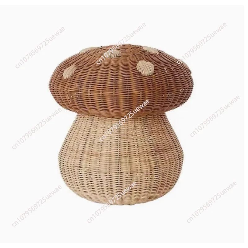 

Handmade Rattan Mushroom Storage Basket, Baby Toy Decoration