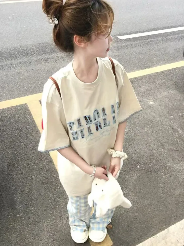 Rétro américain Patchwork broderie ort Sve T-shirt femmes été ethnique rond Ne décontracté polyvalent à la mode f Sve haut